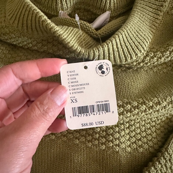 Free People Green Lena Sweater Short Set XS - Picture 5 of 6